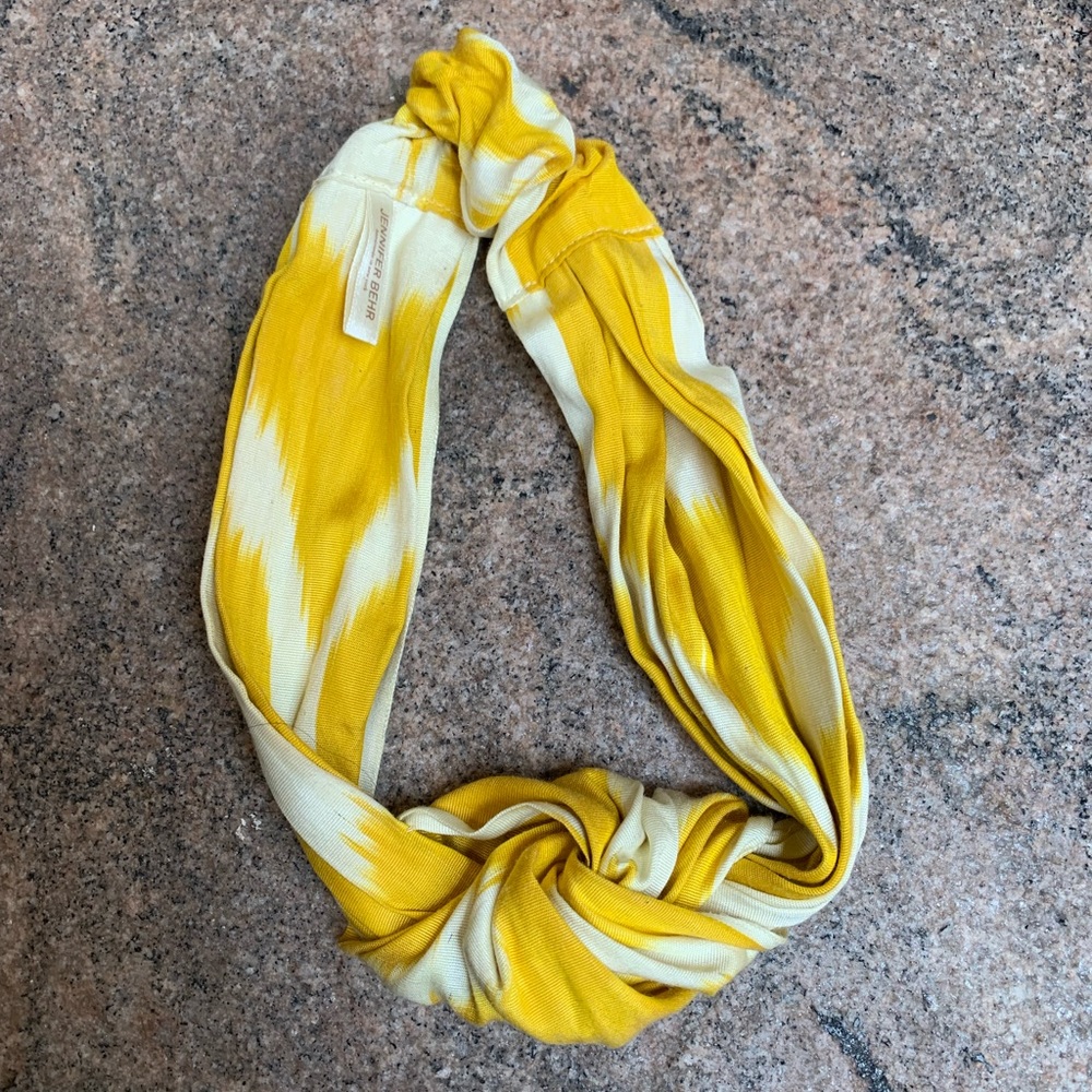 Jennifer Behr Yellow and Cream Twist Turban Headband